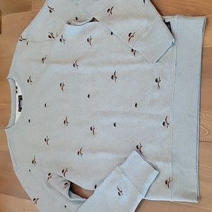 NWOT Mens‎ Superdry AOP Embroidered Palm Tee Pullover Sweater Sweatshirt XL